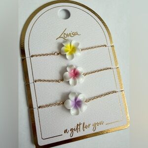 Lovisa Plumeria Bracelet Set - Adjustable, NWT